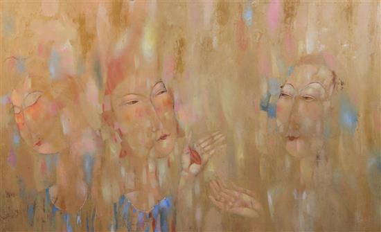 Timur Ernst Akhmedov (1968-) When we say Goodbye 28.5 x 48in unframed.